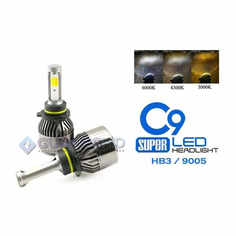 oem c9 hb3 led 3 warna lampu mobil 8v 48v 30w