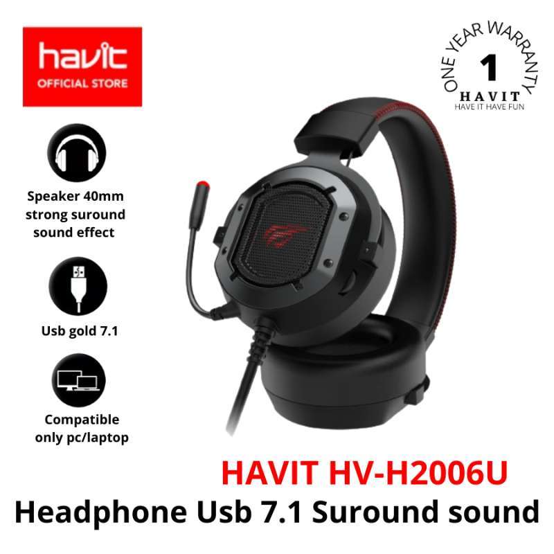 Jual Havit Headset H2006U Gaming Usb 7.1 Led Red di Seller Havit