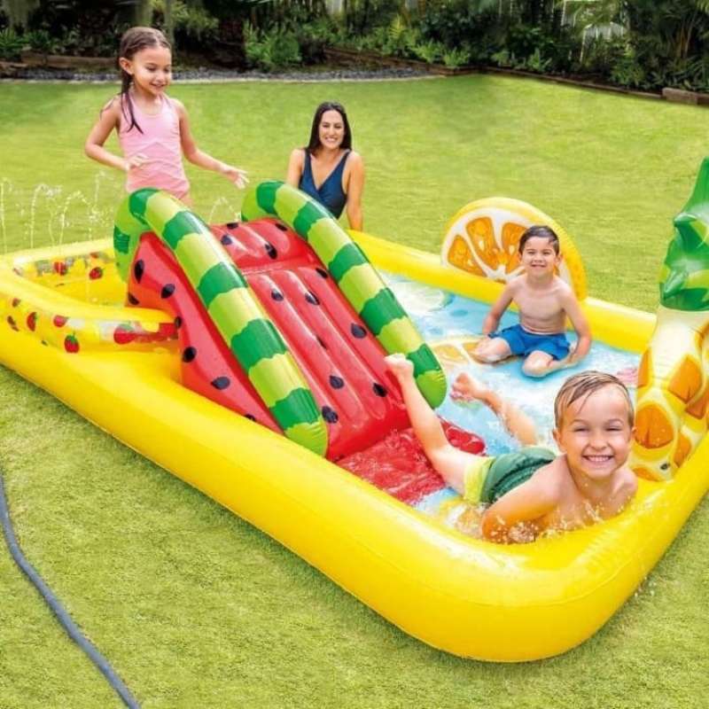 Jual Intex Kolam Renang Anak Perosotan Jumbo Fruit Play Center Kolam Mandi Bola Ada Air Mancur Free Pompa Listrik Online Oktober 2020 Blibli Com