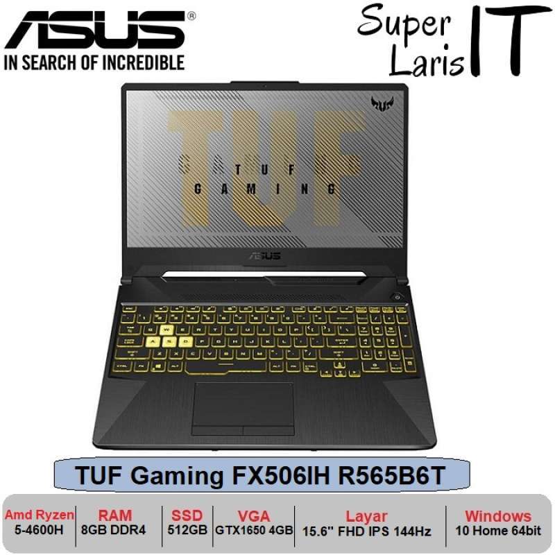 Jual Laptop Asus Tuf Gaming Fx506ih R565b6t R5 4600h Gtx1650 15 6 Ips 144hz Online Desember 2020 Blibli
