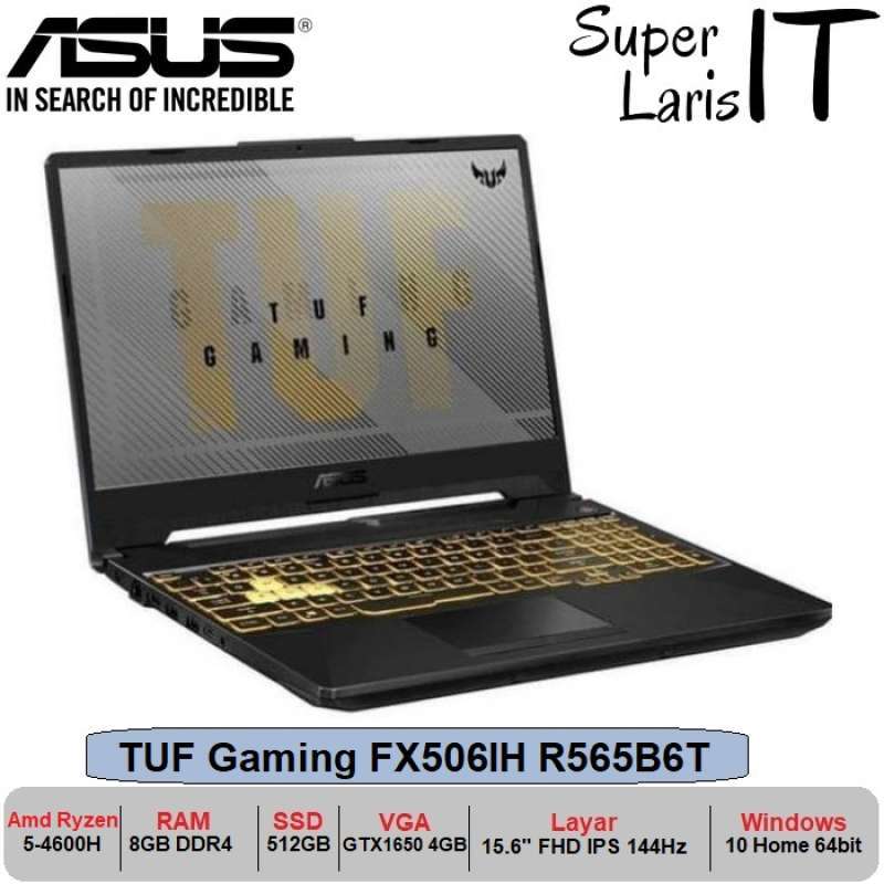 Jual Laptop Asus Tuf Gaming Fx506ih R565b6t R5 4600h Gtx1650 15 6 Ips 144hz Online Desember 2020 Blibli