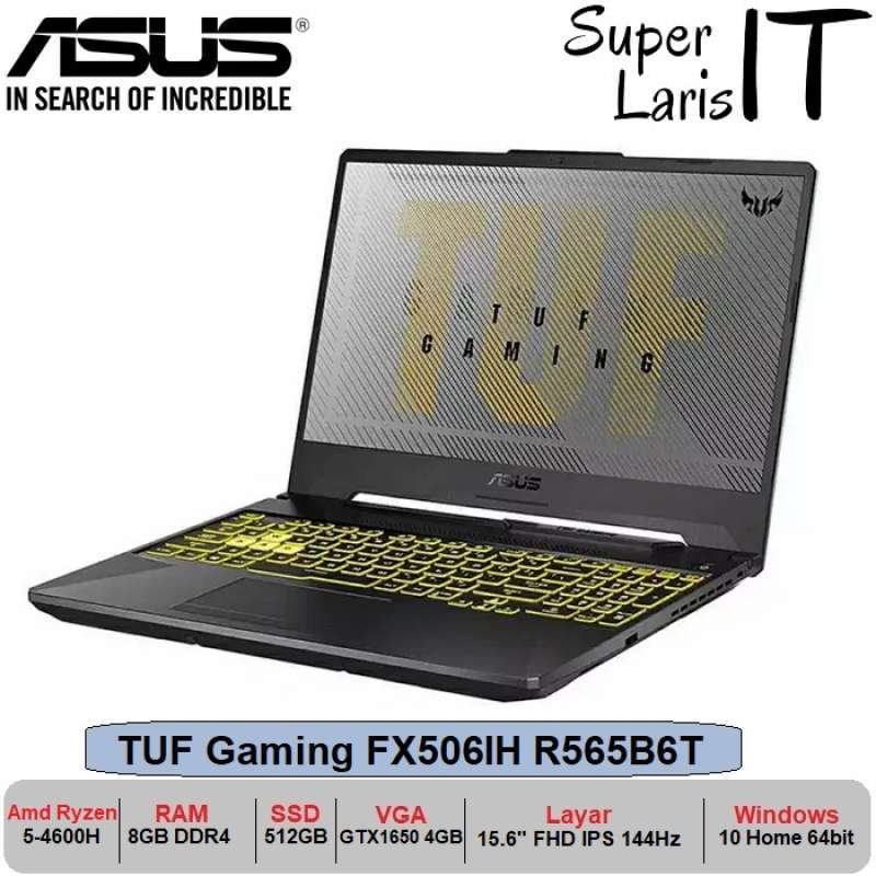 Jual Laptop Asus Tuf Gaming Fx506ih R565b6t R5 4600h Gtx1650 15 6 Ips 144hz Online Desember 2020 Blibli