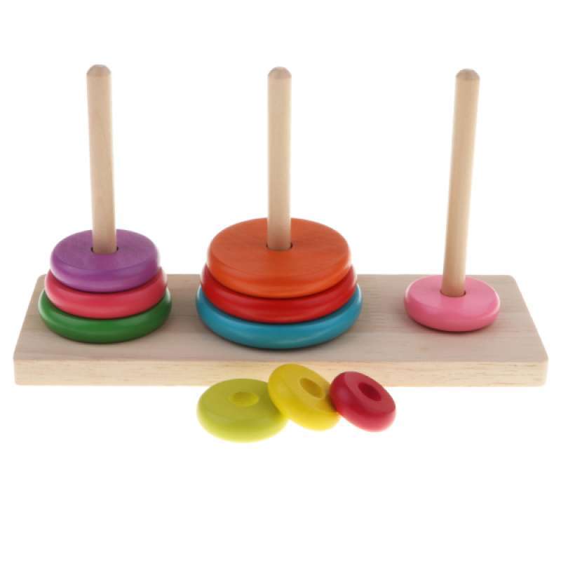 Jual 10 Rings Tower Of Hanoi Wooden Mathematical Puzzle Game Brain Teasers Toy Di Seller Homyl - China | Blibli