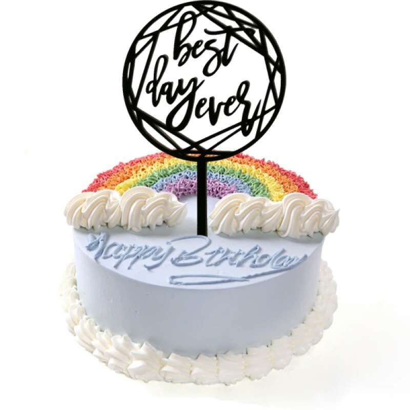 Jual Best Day Ever Acrylic Cake Topper For Wedding Anniversary Party Cake Decor Online April 2021 Blibli