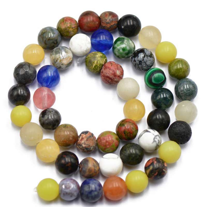 2X 8mm Artistry Natural Jasper Jade Agate Gemstone Ronde Perle Lâche 15" 
