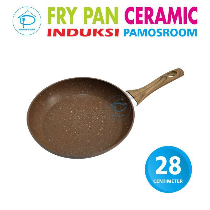 Jual Pamosroom Fry Pan 28cm Granite Frypan Wajan Anti Lengket Gagang Kayu Online September 2020 Blibli Com