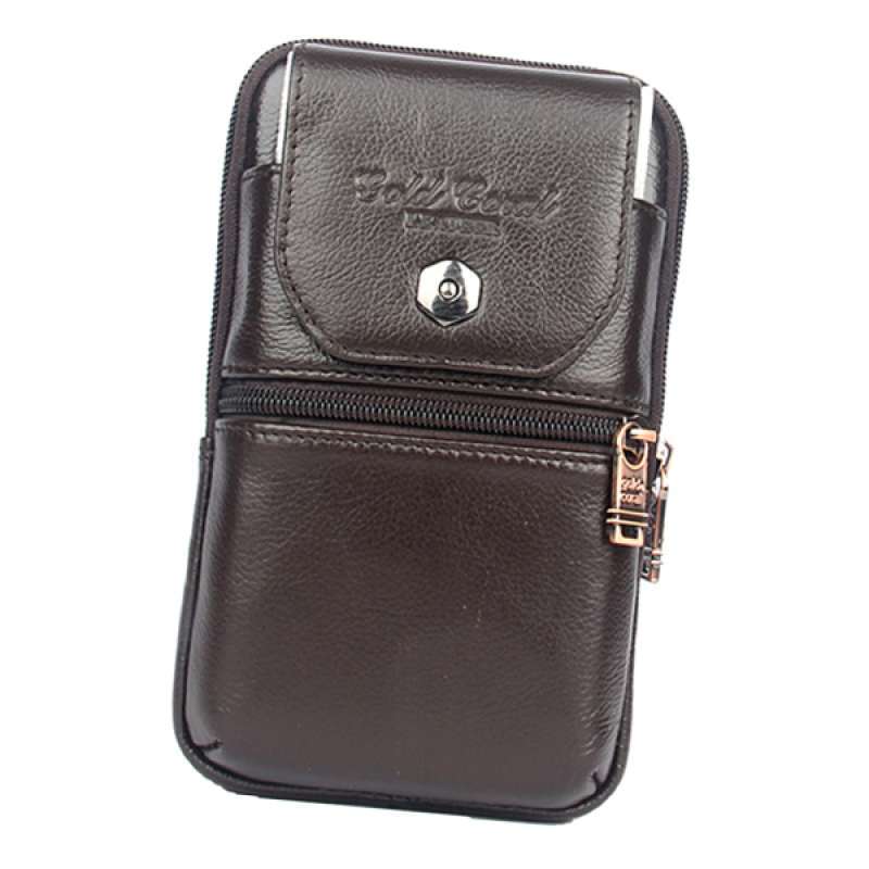 Jual Men Leather Phone Waist Bag Purse 