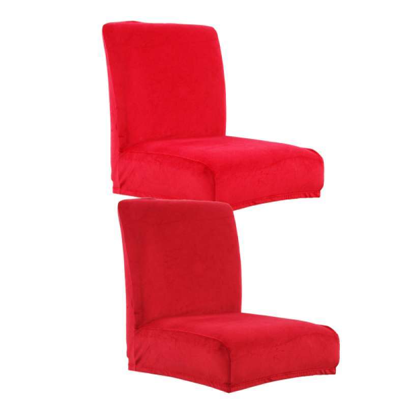 NEW 2PCS Dining Chair Covers Velvet Stretch Removable Chair Slipcovers High Back 