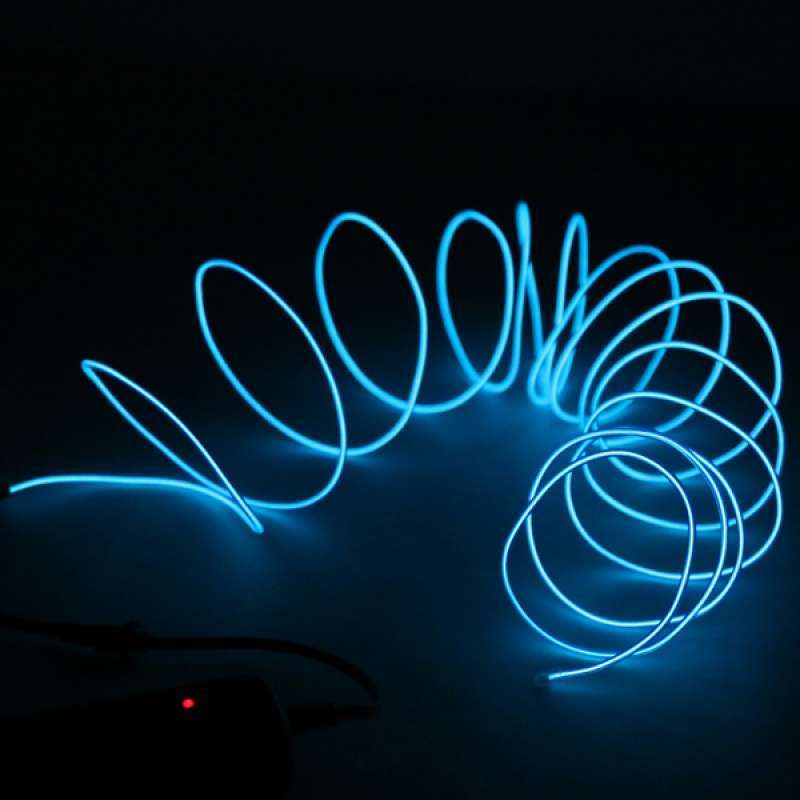 Jual 2x 5m Neon Glow Led Light Flexible El Wire Dance Car Party Decor Blue White Online Januari 2021 Blibli