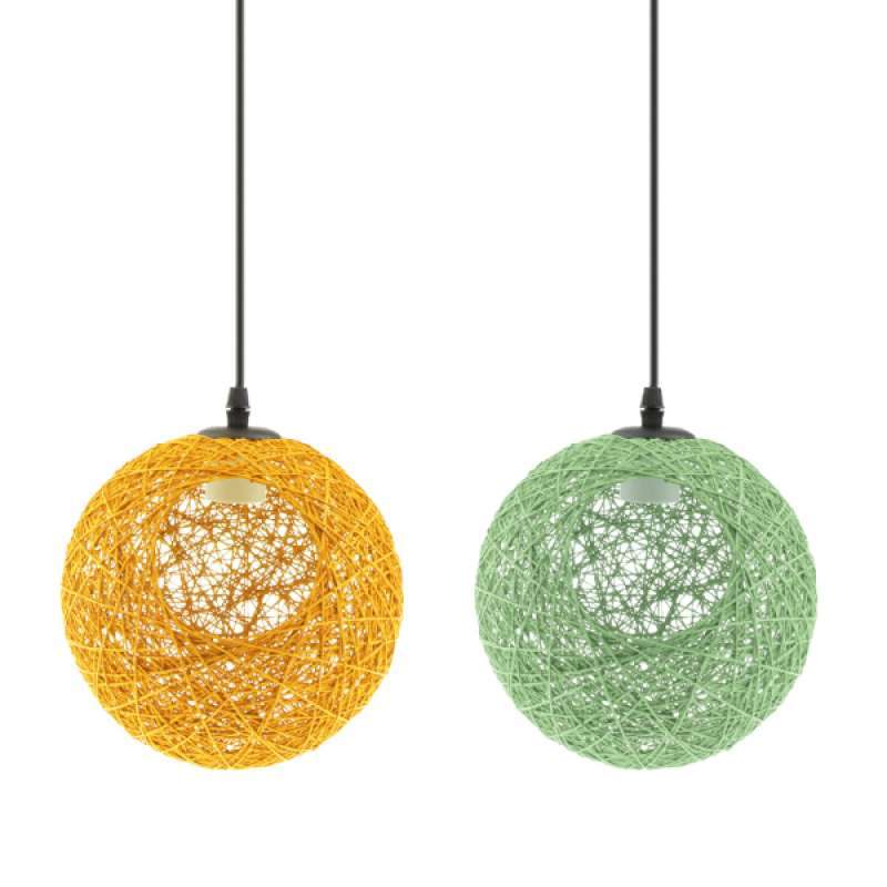 Promo 2pcs Rattan Wicker Ball Globe 