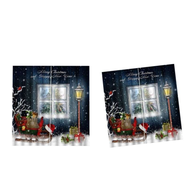2x christmas decorative window curtain for christmas home kitchen decoration 55 x 39 christmas gift car snowflake and window