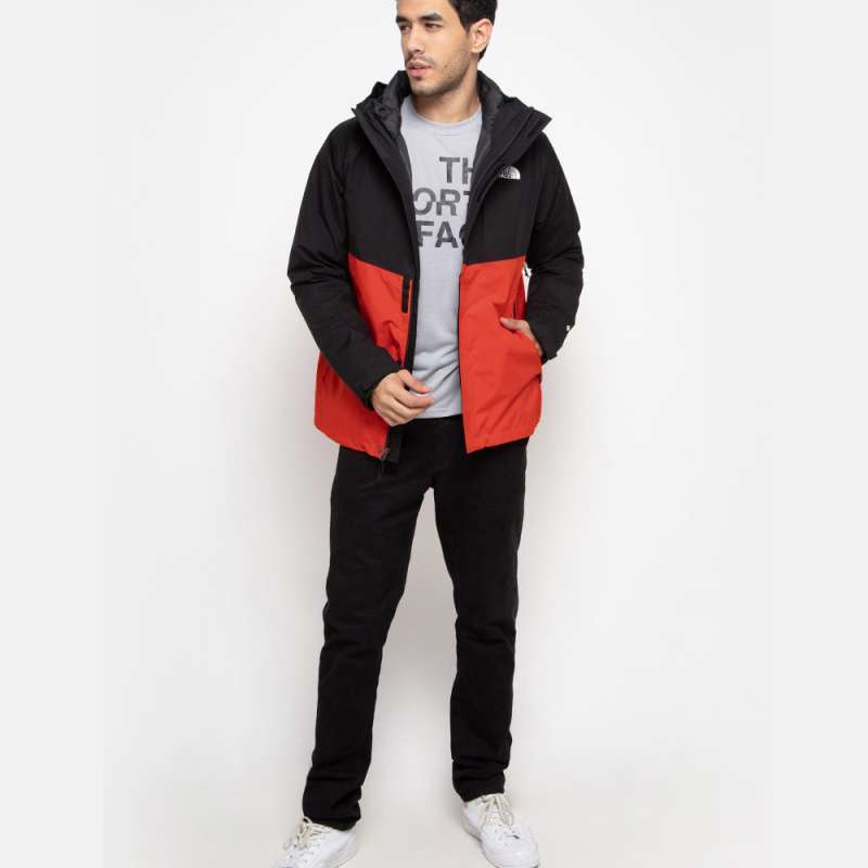 north face red black