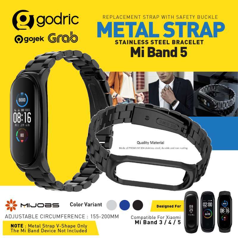 Jual Mijobs Metal Plus Series Stainless Steel Wrist Strap Xiaomi Mi Band 5 4 3 Miband 5 Online Oktober 2020 Blibli Com