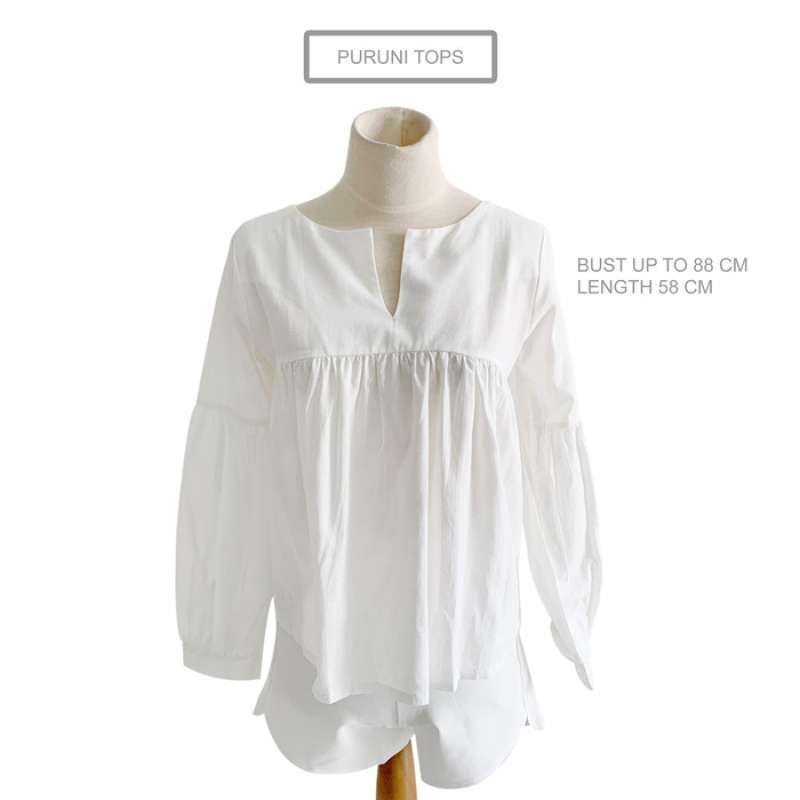 Jual Baju Atasan Wanita Blouse Linen Lengan Panjang Puruni Putih Thailand Putih M L Di Seller Testq Kota Jakarta Barat Dki Jakarta Blibli