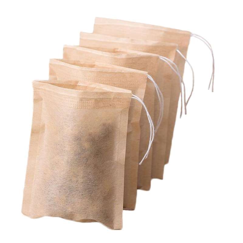100Pcs Disposable Tea Bags Empty Teabags Drawstring Heat Seal Filter 8*10 cm 