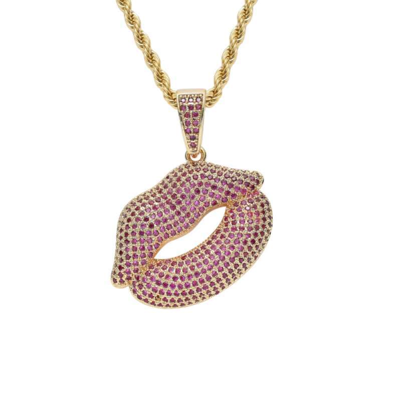 Promo Fashion Lip Pendant Necklace Long 