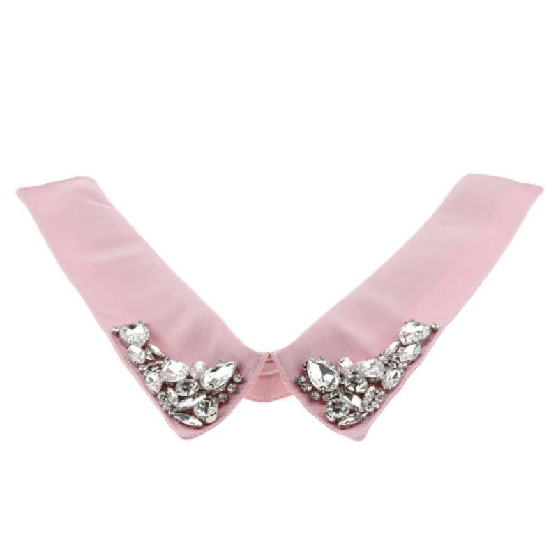 Detachable Blouse False Collar Shiny Diamonte Fake Collar Peter Pan Necklace