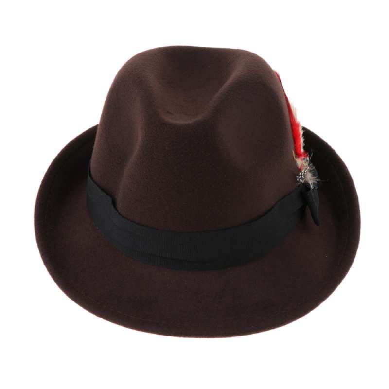 Promo Men Retro Fedora Hat Wool Felt 