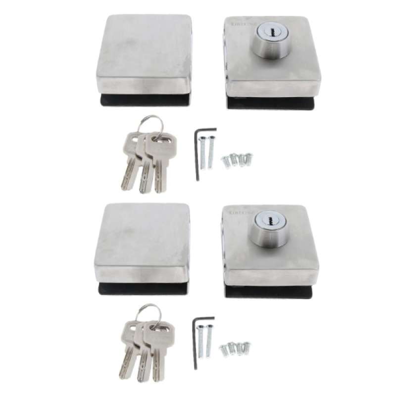 Promo 2 Pcs 10mm 12mm Stainless Steel Double Glass Door Lock No Drill Di Seller Homyl China Blibli