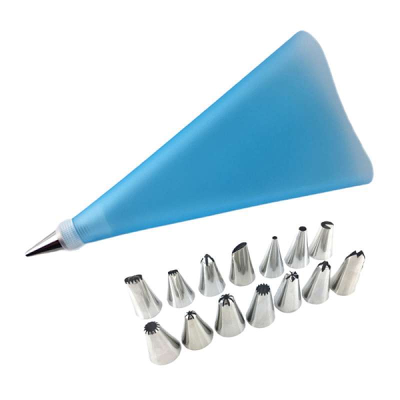 Jual Silicone Icing Piping Bag And Stainless Steel Nozzle Tips Cake Decor 3 Color Online Desember 2020 Blibli