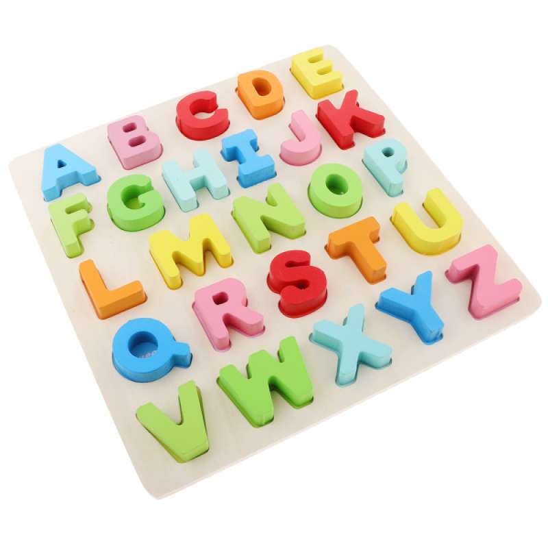 wooden alphabet puzzle board