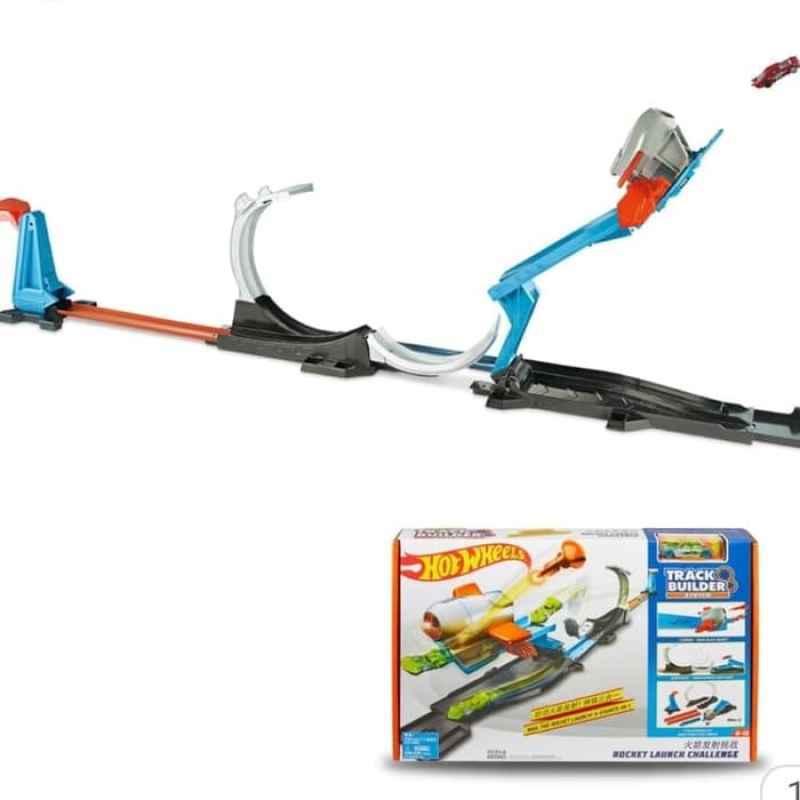 hot wheels track builder rocket launch challenge playset