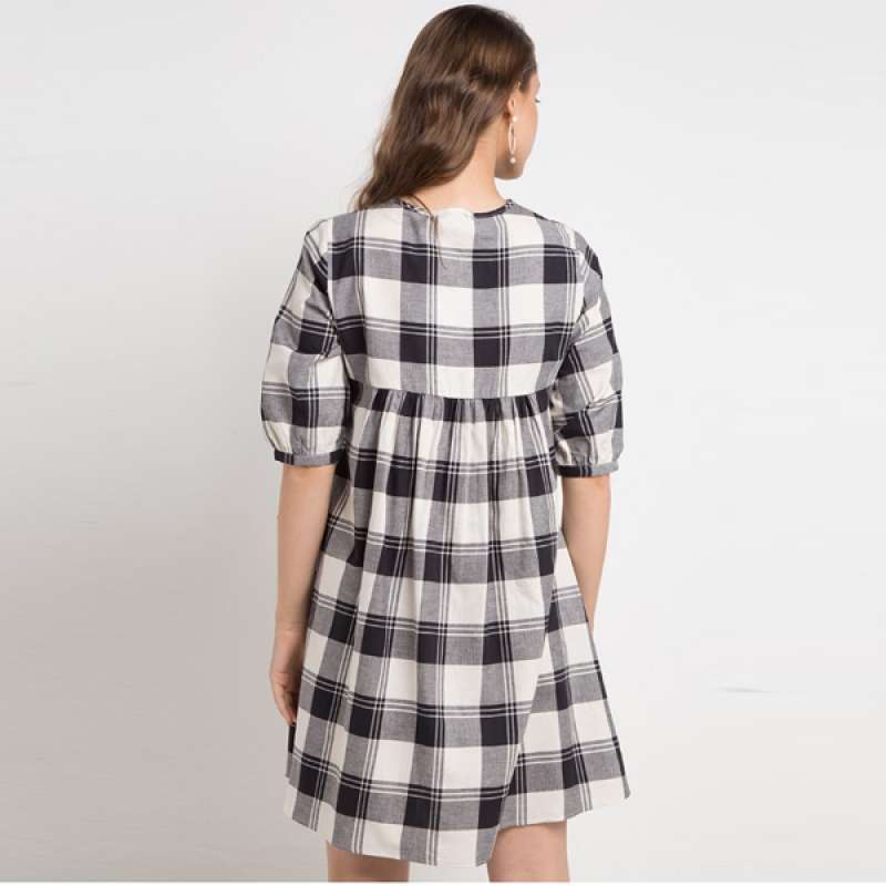 plaid black dress