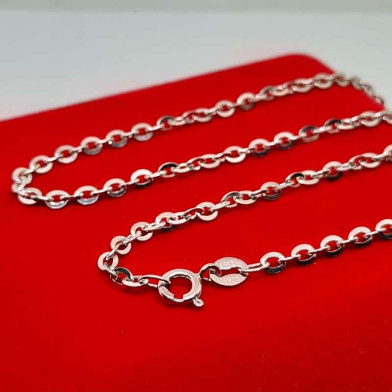 Promo Kalung Pria Wanita Perak Silver 925 Lapis Emas Putih ...