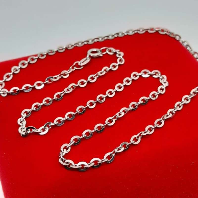 Promo Kalung Pria Wanita Perak Silver 925 Lapis Emas Putih ...