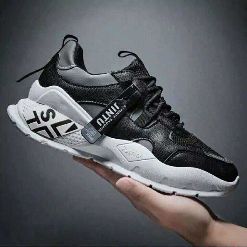 Jual Sepatu Olahraga Pria Panarbody Sepatu Sneakers Kasual Import Hitam Online Desember 2020 Blibli
