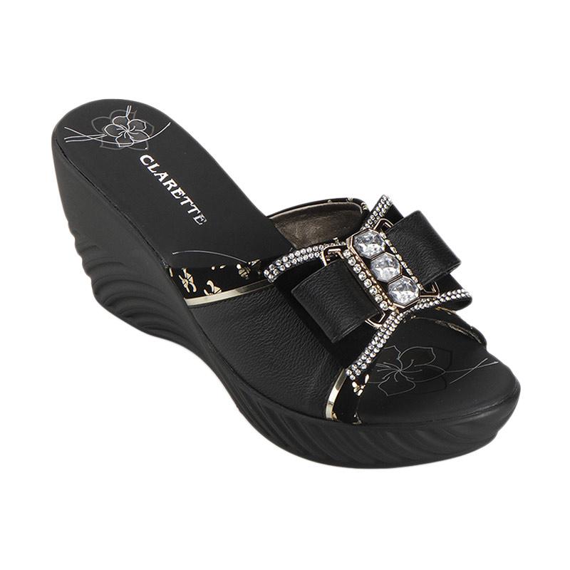 Clarette Blance Wedges Sandals - Black
