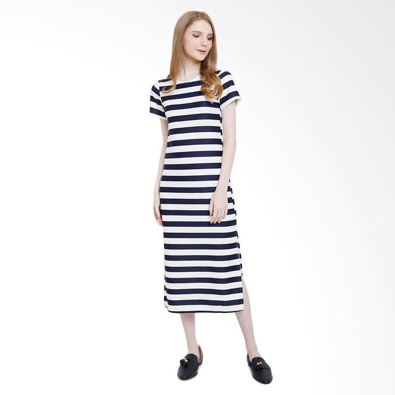 Cocolyn Stripe Long Dress - Navy
