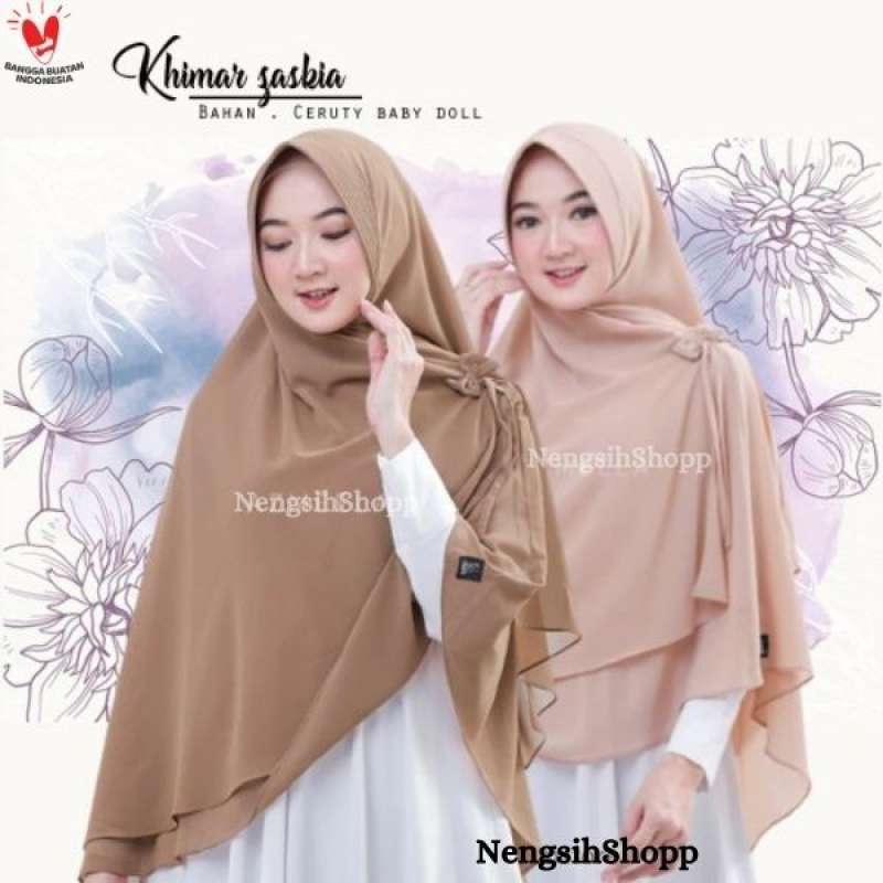 Jual Khimar 2 Layer Jumbo Ceruty Kerudung Syari Jumbo Ceruty Zaskia Murah Juni 2021 Blibli