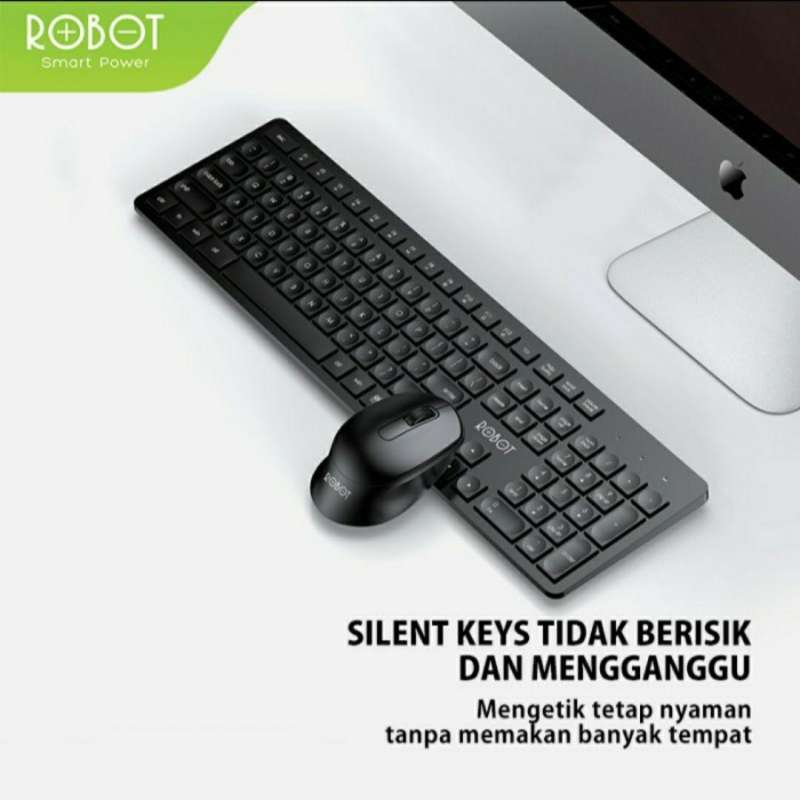 robot km4000 keyboard mouse wireless silent key optical receiver usb pc