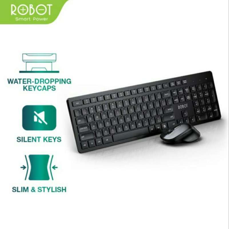 robot km4000 keyboard mouse wireless silent key optical receiver usb pc