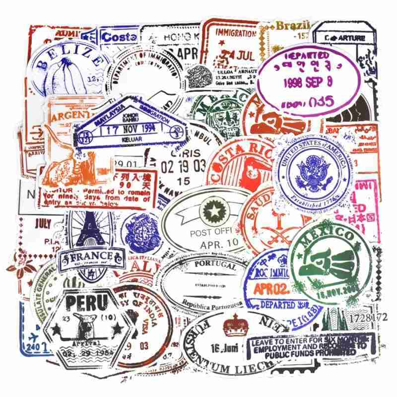 Jual 50 Pcs Stiker Transparan Vintage Visa Stempel Travel Negara Online Maret 2021 Blibli