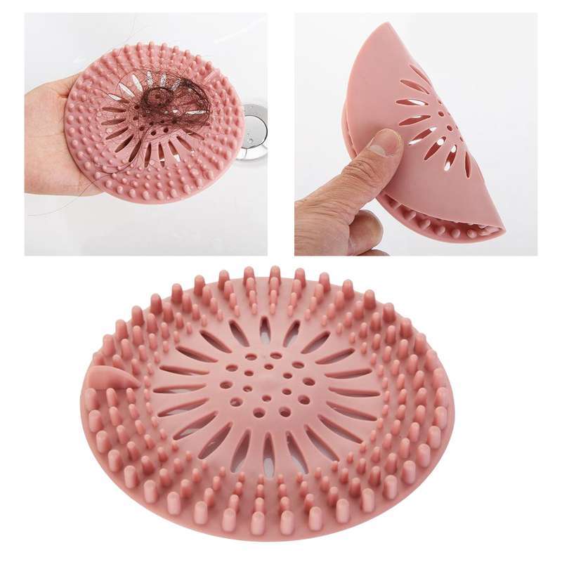 Shower Drain Hair Catcher Silicone Hair Stopper With Suction Cup Shower Drain  Covers Easy To Install And Clean Suit