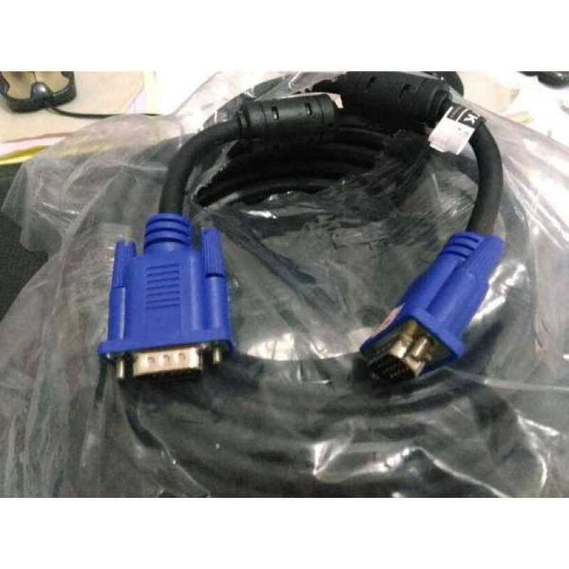Kabel VGA to VGA 10M Berkualitas Bagus dengan Tampilan Grafis Jernih dan Detail, Kuat serta Tahan Lama, untuk Desktop atau Laptop