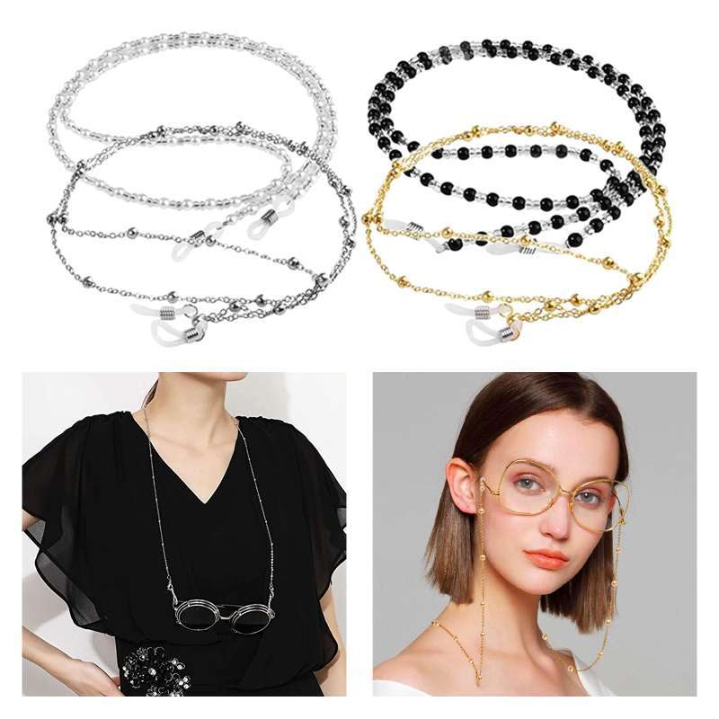 4pcs Beads Eyeglasses Chains Holder 