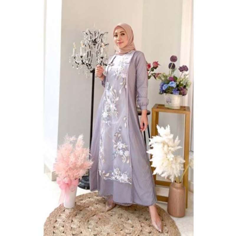 Jual Baju Gamis Brokat Aurora Baju Muslim Wanita G01 Online Januari 2021 Blibli