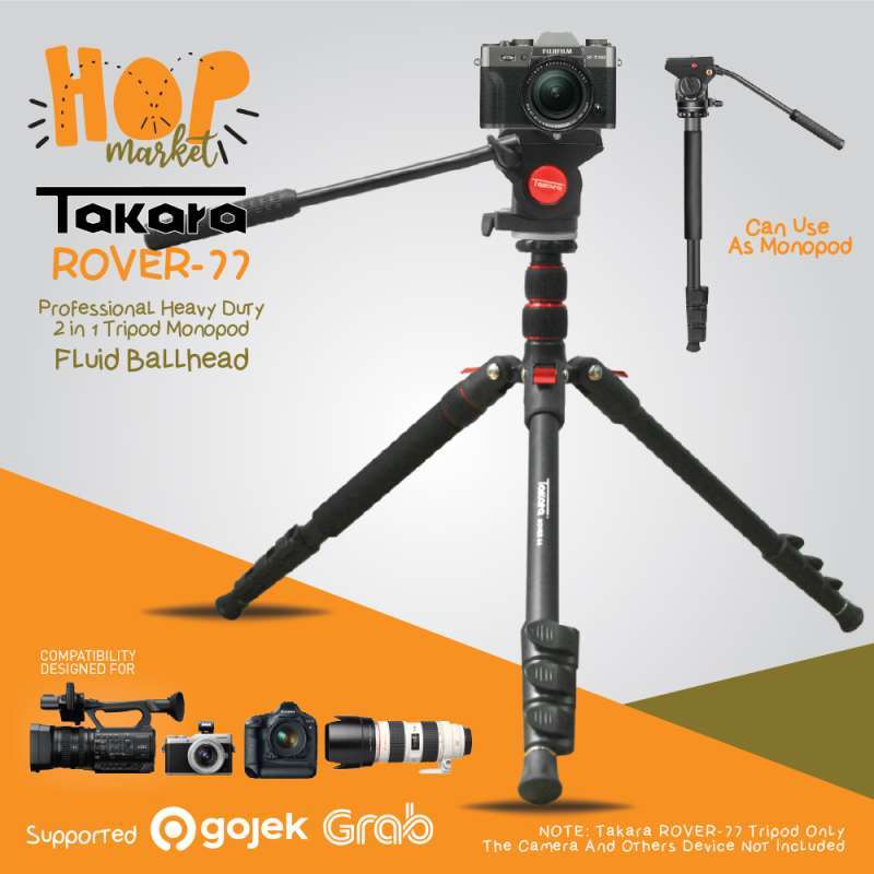 takara rover 77 tripod monopod with bag for dslr mirrorless hp