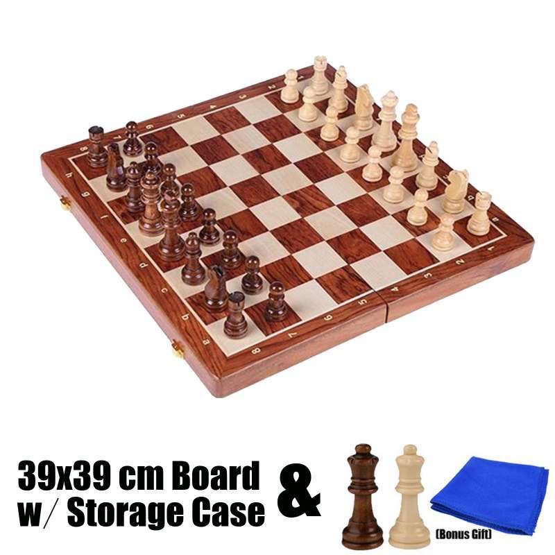 Jual Portable Foldable Folding Handcrafted Wooden Chess Set 15 Chess Board Online April 2021 Blibli