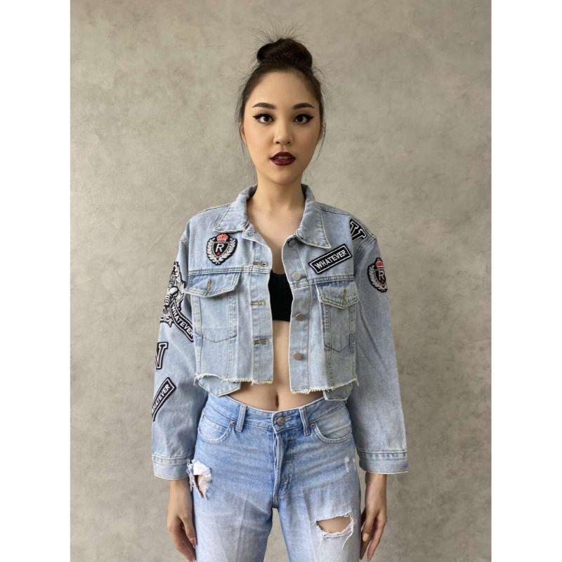 Jaket denim patch online
