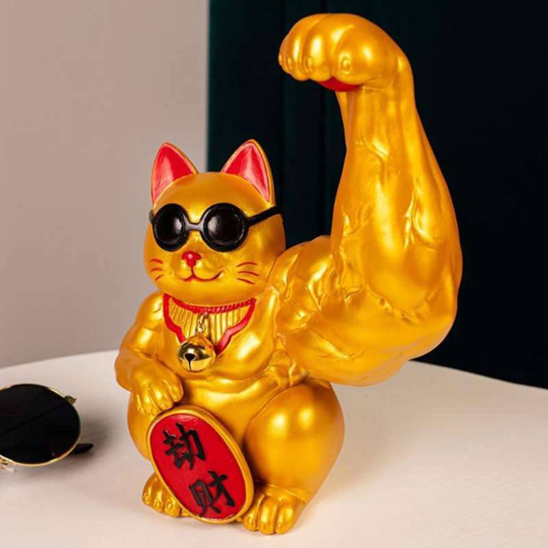 Jual Resin Big Arm Lucky Cat Animal Figurine Market Shop Welcome Cat Money Lucky Fortune Online Mei 21 Blibli