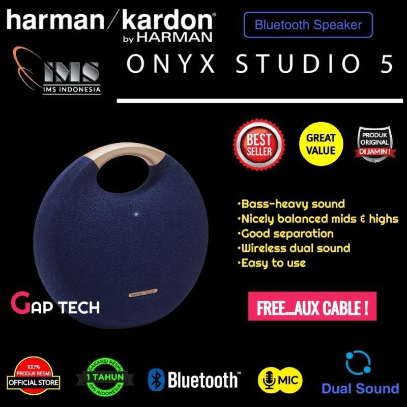 Jual Harman Kardon Onyx Studio 5 Portable Bluetooth Speaker Original Garansi Resmi Pt Ims 1 Tahun Online Maret 2021 Blibli