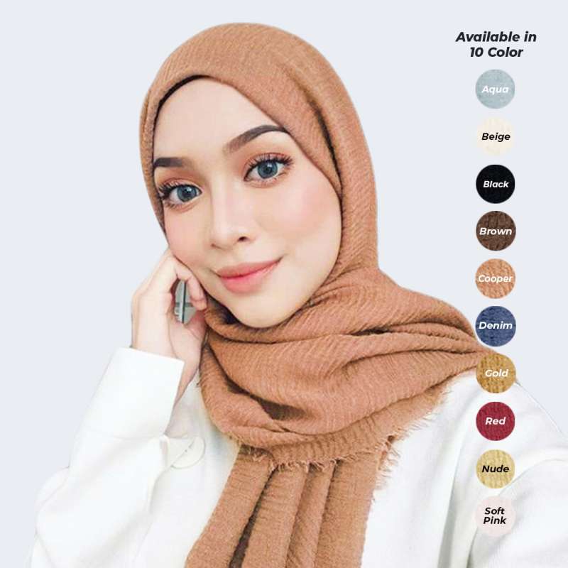 Pashmina top crinkle shawl