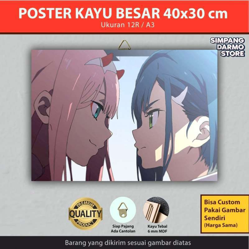 Jual Poster Kayu Besar Anime Darling In The Frank Zero Two 02 Hiro Ukuran 30x40 Cm Dfx 55 Murah Mei 2021 Blibli