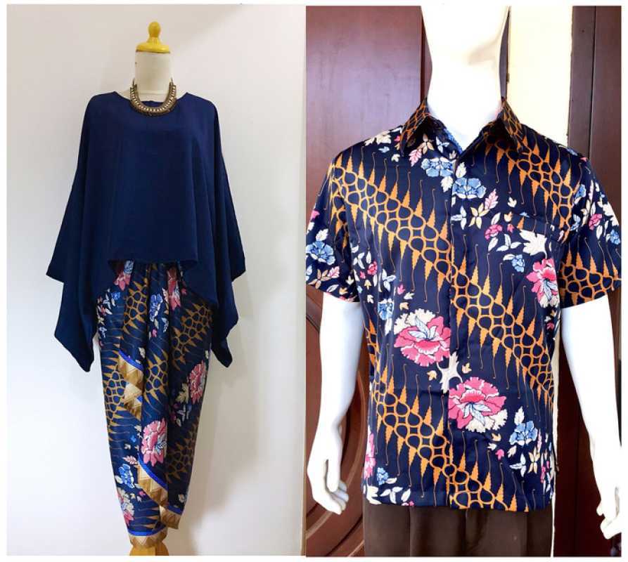 Promo Set Kebaya Couple Batwing Dan Kemeja Batik Diskon 35% Di