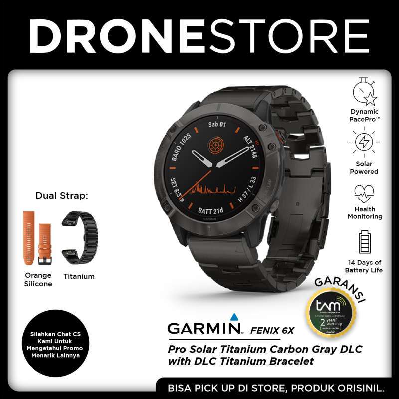 Jual Smartwatch Garmin Fenix 6X Pro Solar Original Garansi Resmi tam 2  Tahun di Seller DroneStore - Kab. Tangerang, Banten | Blibli