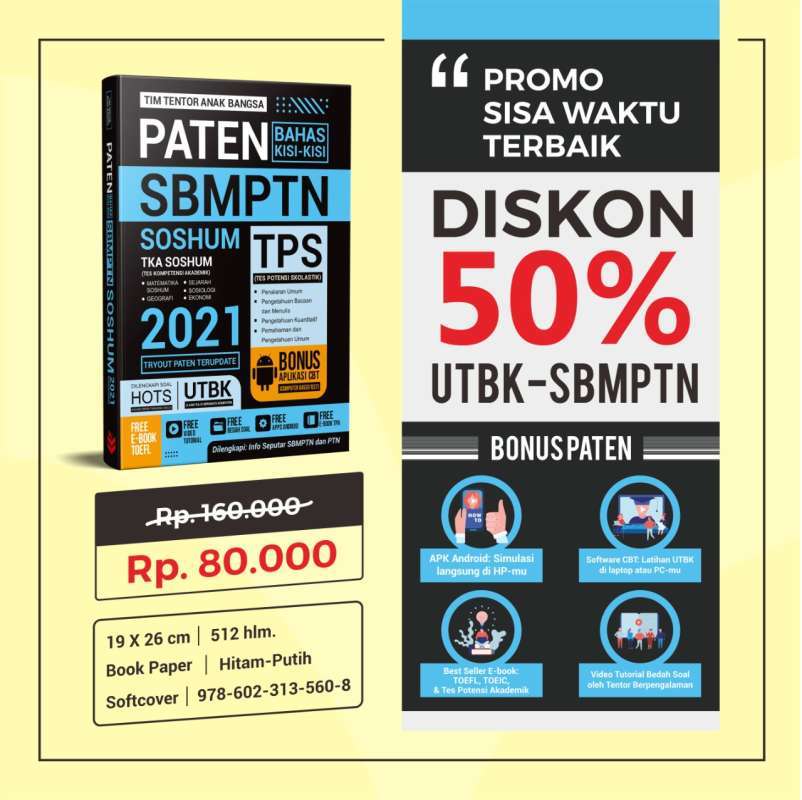 Jual Buku Sbmptn Soshum 2021 Paten Bahas Kisi Kisi Sbmptn Soshum 2021 Murah Mei 2021 Blibli